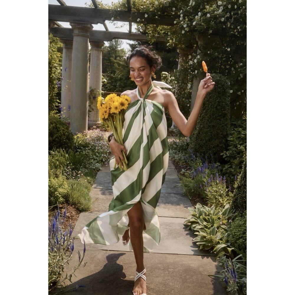 Ronny Kobo Green Chantell Dress Size S with Fabric Pull